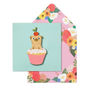 Handmade Cute Pug Cake Birthday Card, thumbnail 1 of 5