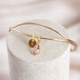 Personalised Open Cuff Bangle With Marquise Birthstone, thumbnail 5 of 10