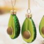Three Avocado Glass Christmas Bauble, thumbnail 3 of 3
