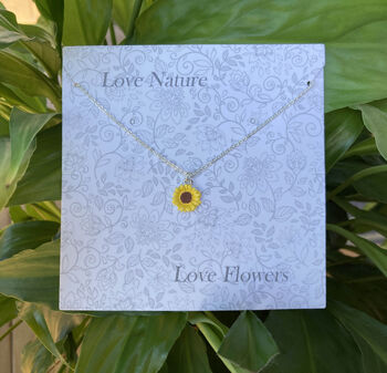 Sunflower Yellow Mini Pendant Necklace, 3 of 4