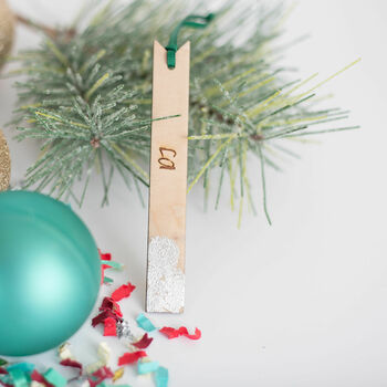 Personalised Wooden Family Christmas Tree Bauble Set, 3 of 4