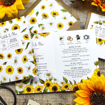 Sunflowers Folded Invitation Suite, 6 of 7