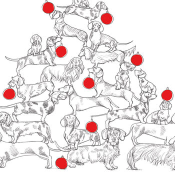 Dachshund Sausage Dog Christmas Tree Card, 3 of 3