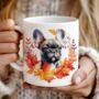 Personalised Dog Mug French Bulldog In An Autumn Wreath, thumbnail 1 of 2
