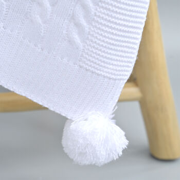 Personalised Christening Blanket With Pom Poms, 9 of 9