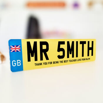 Personalised Teacher Standing Acrylic Number Plate, 2 of 2