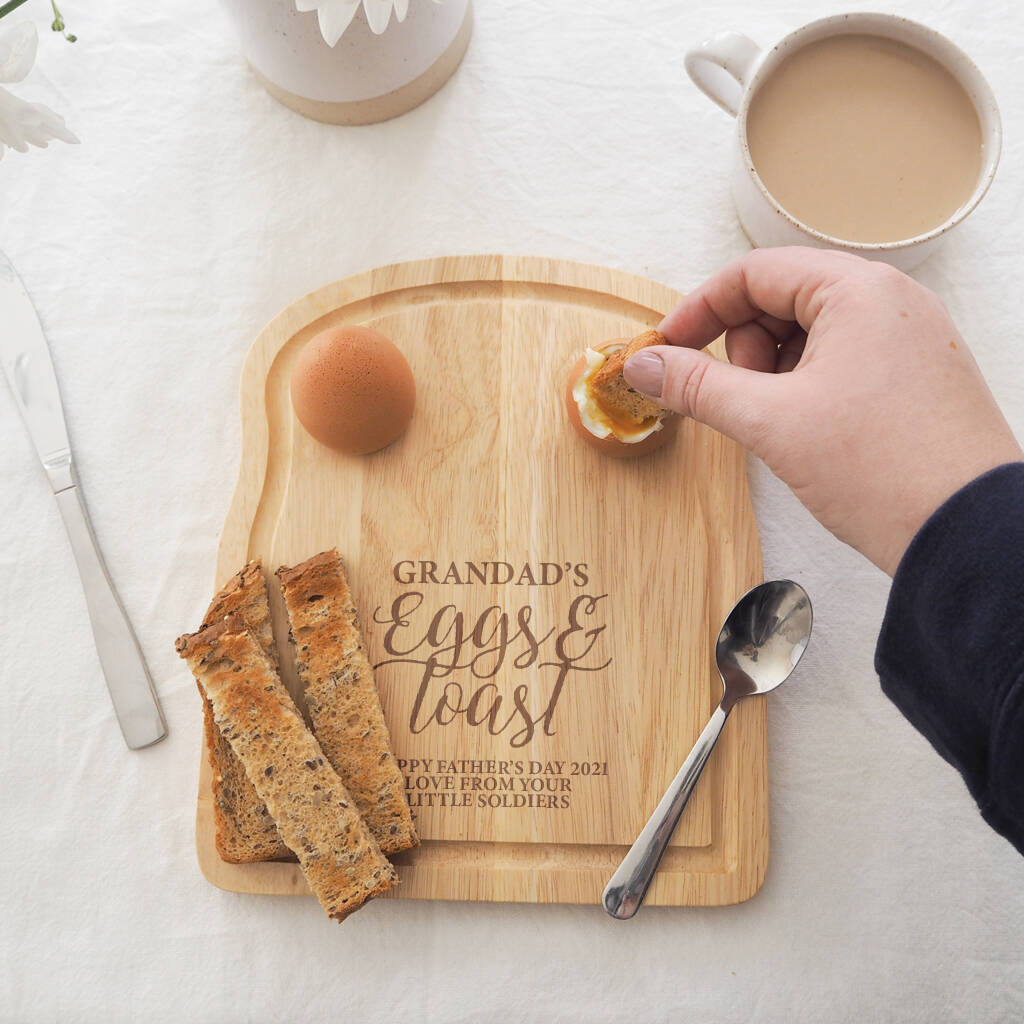Personalised Dippy Eggs And Toast Board For Grandad, 1 of 3