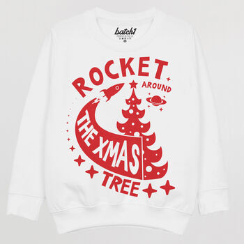 Rocket Around The Christmas Tree Children's Jumper, 2 of 3