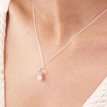 Sterling Silver Moonstone Drop Necklace, 3 of 10