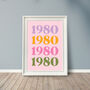 Personalised Year Colourful Art Print, thumbnail 1 of 2