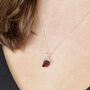Raw Pink Tourmaline October Birthstone Silver Necklace, thumbnail 2 of 5
