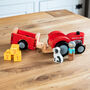 Personalised Tractor And Trailer Farmyard Wooden Toy, thumbnail 3 of 5