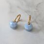 Blue Opal Teardrop October Birthstone Earrings, Gold, thumbnail 1 of 7