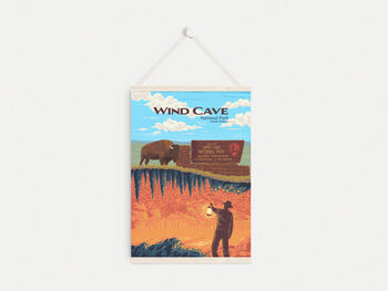 Wind Cave National Park USA Travel Poster Art Print, 5 of 7