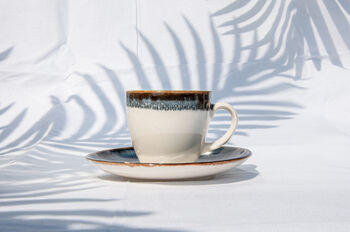 Navy Set Of Six Porcelain Espresso Cup And Saucer, 3 of 12