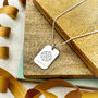 Compass Dog Tag Personalised Silver Necklace, thumbnail 1 of 10