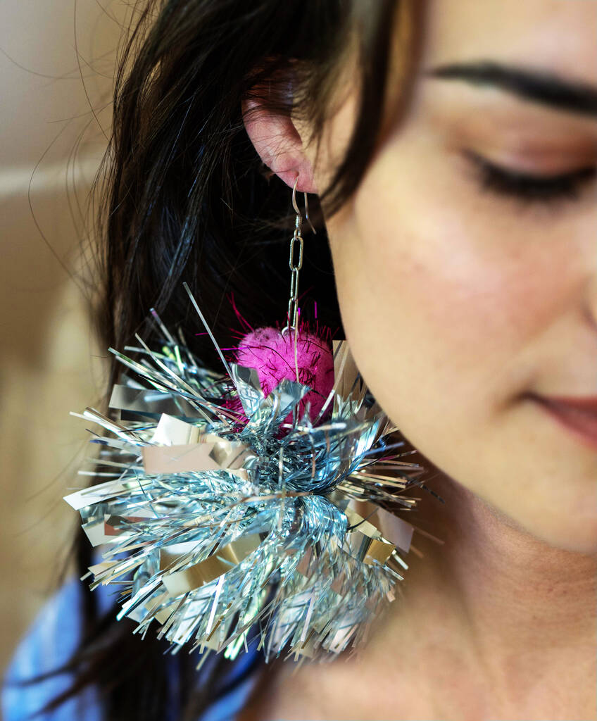Tinsel Pom Pom Earrings By Lucent Studios