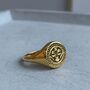 Sterling Silver Gold Moon Face Signet Ring, thumbnail 10 of 11