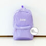 Lilac Personalised Name/Initials Unisex Mini Backpack, thumbnail 1 of 5