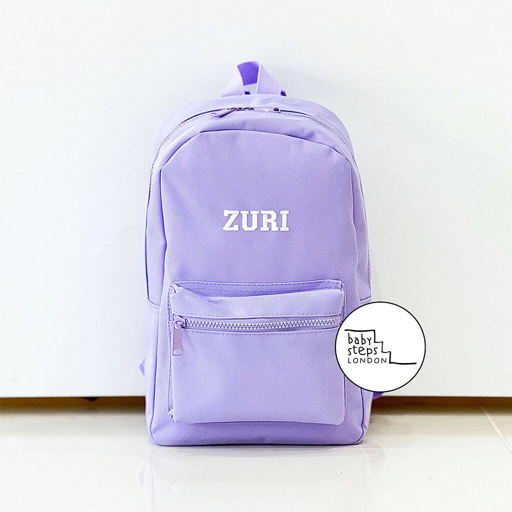 Lilac Personalised Name/Initials Unisex Mini Backpack, 1 of 5