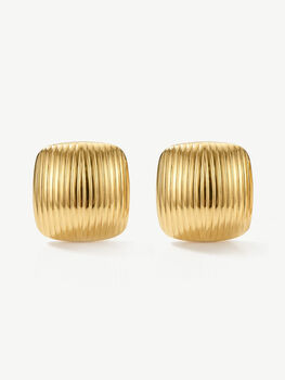 Textured Big Square Stud Earrings, Statement Jewellery, 5 of 5