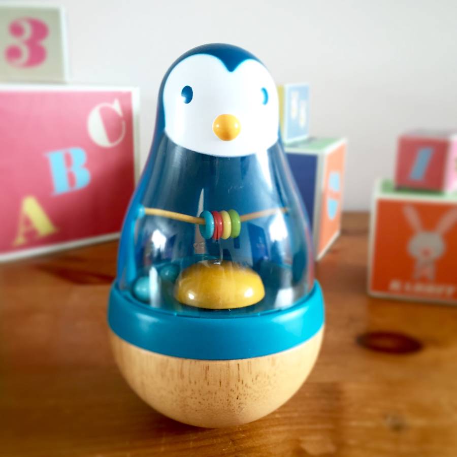 Wobbly Penguin Rattle Toy By Little Baby Company 