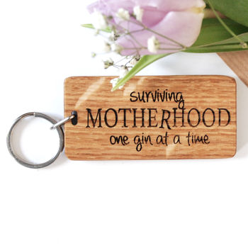 Personalised Surviving Motherhood Keyring, 2 of 2