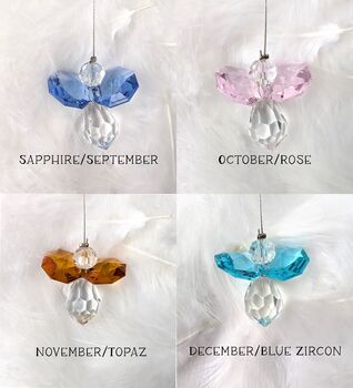Crystal Hanging Guardian Angel, Birthstone, 4 of 4