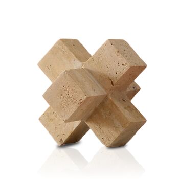 Travertine Plus Shape Sculpture, 2 of 2