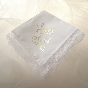 Ladies Wedding Gift Handkerchief Happy Tears, 4 of 8