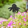 Recycled Metal Echinacea Silhouette Garden Stake, thumbnail 2 of 5