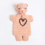 Personalised Teddy Baby Comforter Easy Crochet Kit, thumbnail 4 of 9