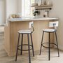 Set Of Two Bar Stools High Seat Backrest Industrial, thumbnail 1 of 12