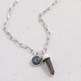 The En Pointe Duo Smokey Quartz Necklace, Silver, thumbnail 4 of 8