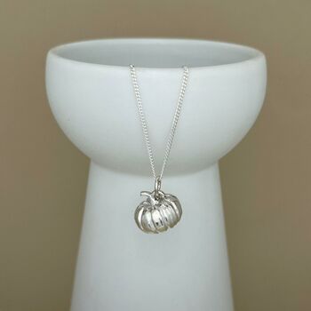 Personalised Large Pumpkin Sterling Silver Necklace, 10 of 11