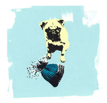 Up To Mischeif Screen Print Naughty Pug Puppy Hat, 2 of 2