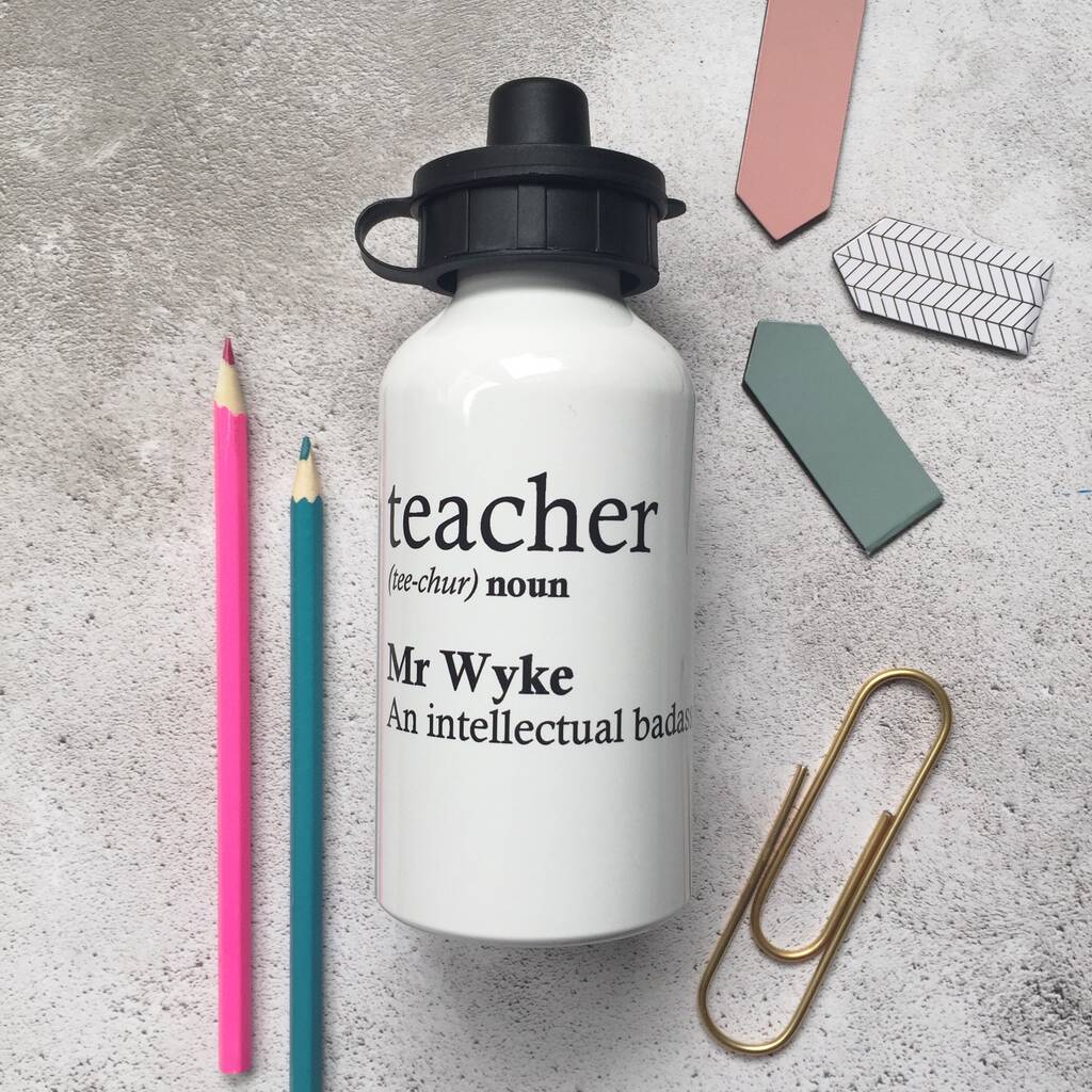 Personalised Teacher Water Bottle By Pickle Pie Gifts