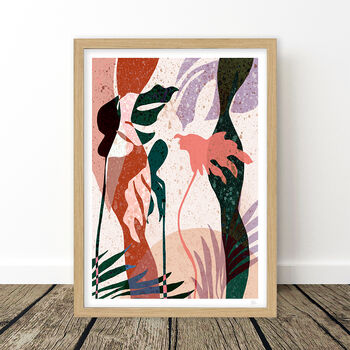 Warm Tone Tropical Leaf Silhouette Art Print, 8 of 10