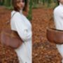 Half Moon Leather Handbag Womens Gift Personalised, thumbnail 4 of 12
