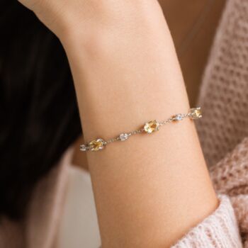 Citrine Bracelet In Sterling Silver And Gold, 2 of 11