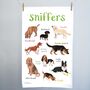 'Sniffers' Funny Dog Tea Towel, thumbnail 4 of 4
