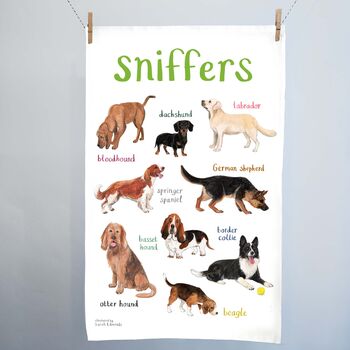 'Sniffers' Funny Dog Tea Towel, 4 of 4