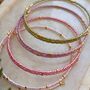 Extendable Seed Bead Stacking Bangles Pink, thumbnail 1 of 3