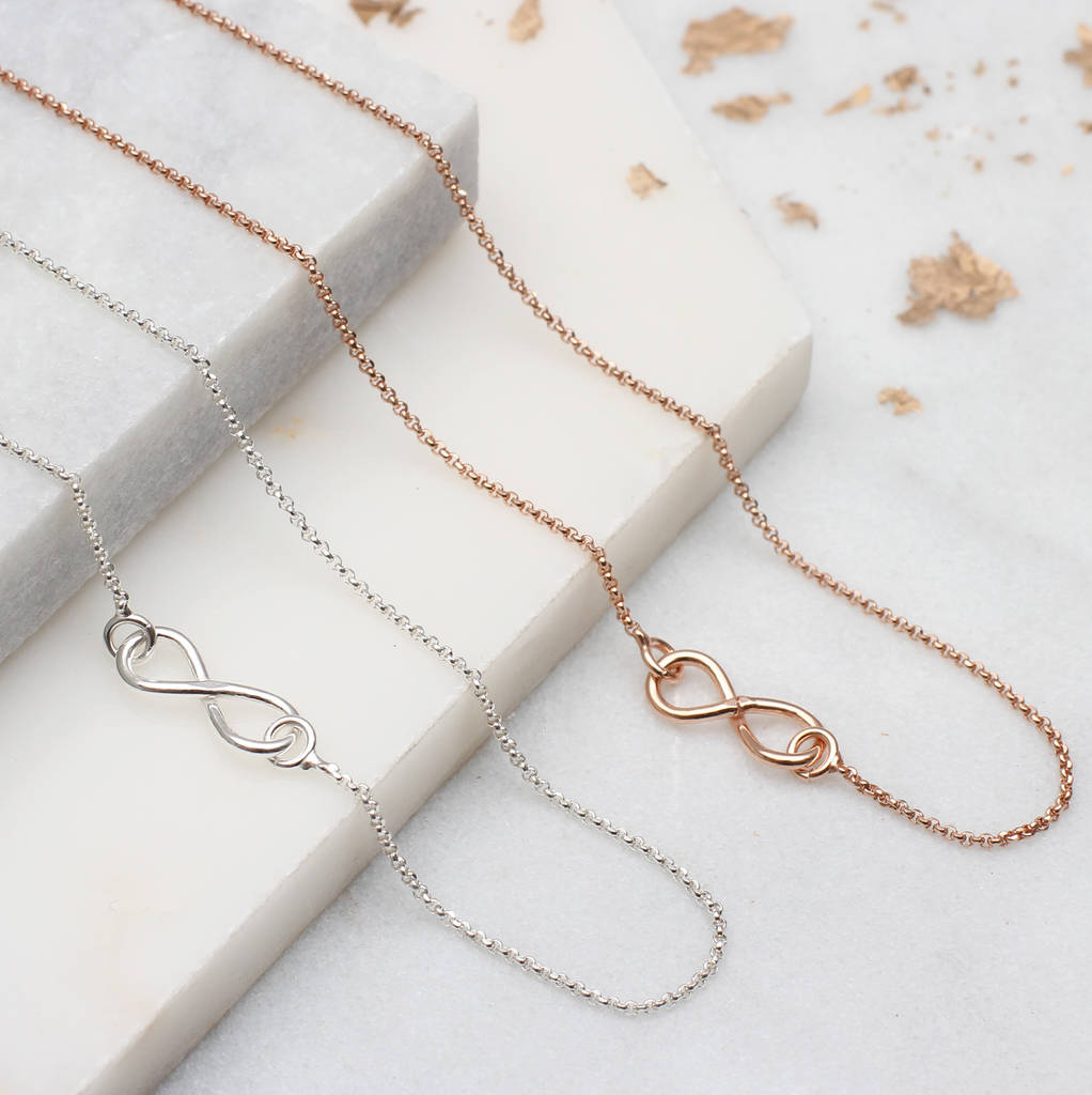 personalised rose gold or silver infinity necklace by hurleyburley ...