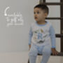 Children's Personalised Beige Stripe Digger Pyjamas, thumbnail 7 of 9