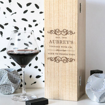 Personalised Vintage Style Wine Box, 2 of 6