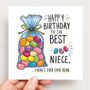 Best Niece Jelly Bean Birthday Card, thumbnail 2 of 2