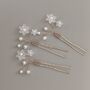 Pearl Flower Bridal Hair Pins Set Of Three, thumbnail 10 of 13