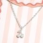 Cherry Pendant Carded Necklace In Gold Or Silver, thumbnail 4 of 4