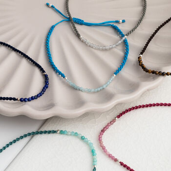 Sterling Silver Gemstone Friendship Bracelet, 2 of 11